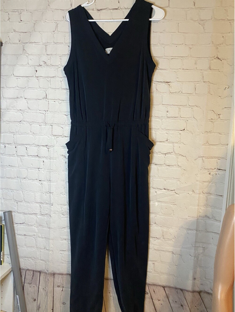 Lou & Grey Jumpsuit Women Charcoal Gray Elastic Waist One-Piece Women's  Size M